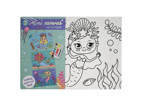 Canvasset om in te kleuren assorti 'Mini canvas on a rope'