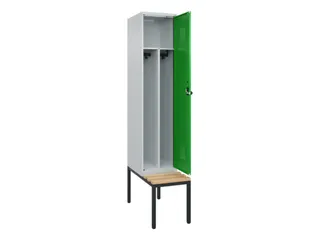 locker met bank,voor scheiding van kleding,HxBxD 2120x400x815mm,1vak - 1