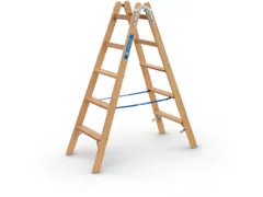 escabeau industriel double face 2x5 échelons lisse L 1 53m 2parties