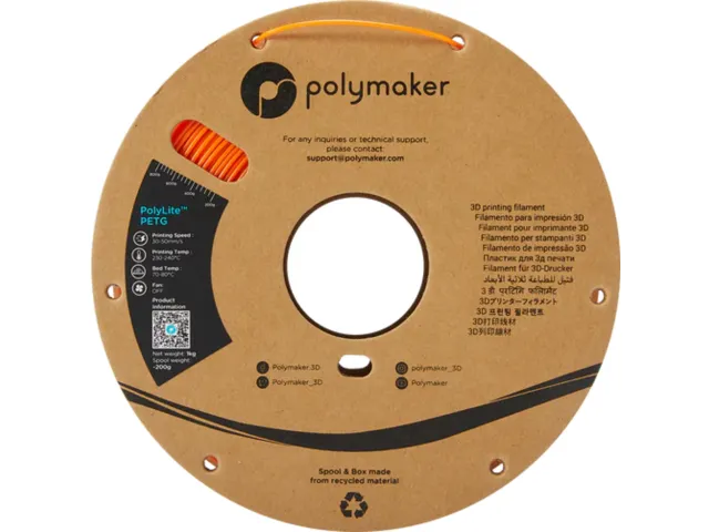 Polymaker PolyLite PETG filament 1,75 mm Oranje 1kg