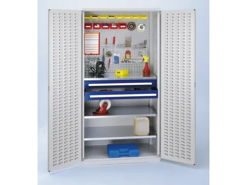 kast met sleufplaat,HxBxD 1950x1000x600mm,3xStalen bodem,RAL5010