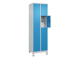 lockerkast,HxBxD 1950x600x500mm,2x4vakken,vak B 300mm,cil.-slot,voeten