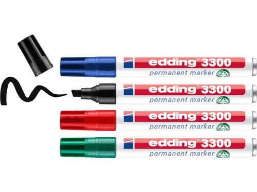 permanent marker E-3300 assorti kleuren, blister van 4 stuks