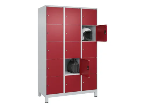 lockerkast,HxBxD 1950x1200x500mm,3x5vakken,vak B 400mm,cil.-slot