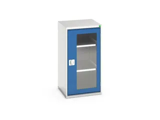 vitrinekast 1000x525x550mm 2xStalen bodem romp RAL7035 front RAL5010 - 1