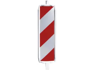 geleidebaken,paal H 1048mm,HxBxD 1330x315x65mm,PE,rood/wit - 1