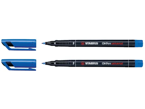 Viltstift STABILO OHpen 842/41 permanent rond fijn blauw