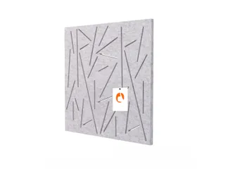 Akoestisch wandpaneel vierkant patroon uitsnede 100x100cm Lichtgrijs - 3