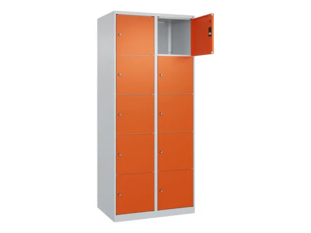 lockerkast,HxBxD 1850x800x500mm,2x5vakken,vak B 400mm,cil.-slot
