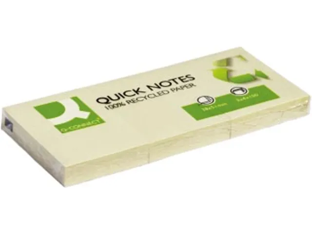 Quick Notes Recycled 38x51mm 100 Vel 3 Blokken Geel