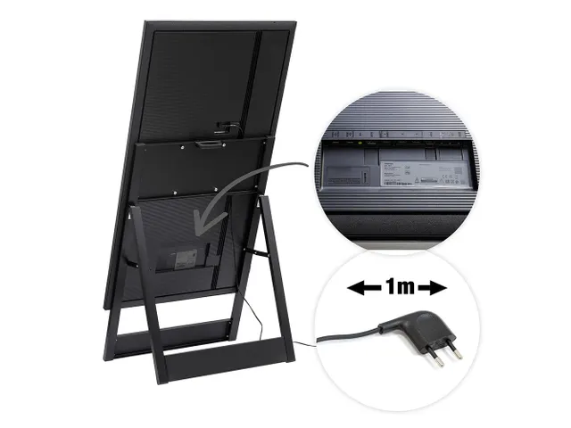 Chevalet numérique en A avec écran Samsung 55 inch aluminium noir