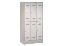 dubbeldekse locker,HxBxD 1850x900x500mm,3x2vak.,RAL7035,front RAL7035