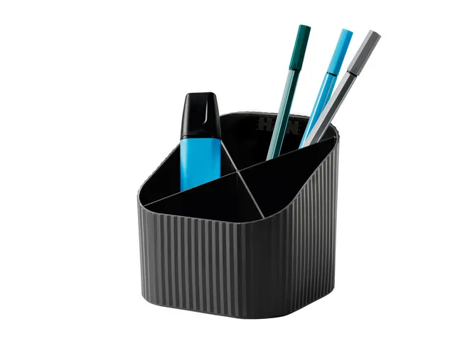 Porte-stylo HAN Re-X-LOOP 4 compartiments, noir 100% matière recyclé