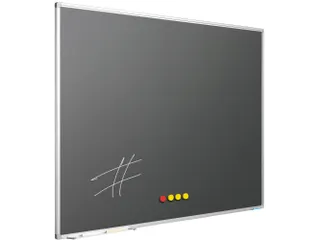 Krijtbord 120x150 cm Softline alu profiel 8mm grijs emaille - 1
