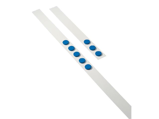 Wandlijst Desq 100cm met 5 blauwe magneten 32mm | PlanbordOnline.nl