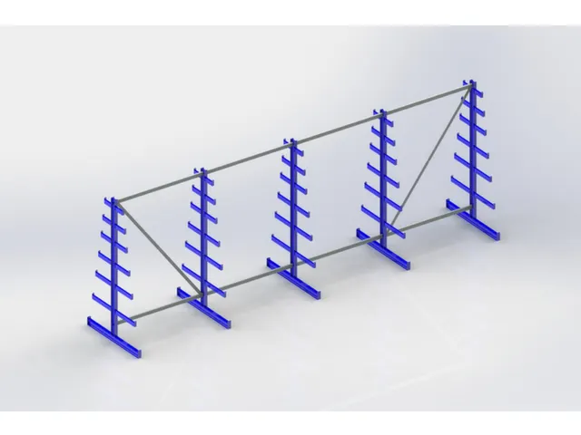 Draagarmstelling Dubbelzijdig 2000x5400x1090mm 7versch. Lange Armen