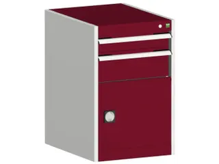 ladekast HxBxD 800x525x525mm 2laden RAL7035 front RAL3004 - 1