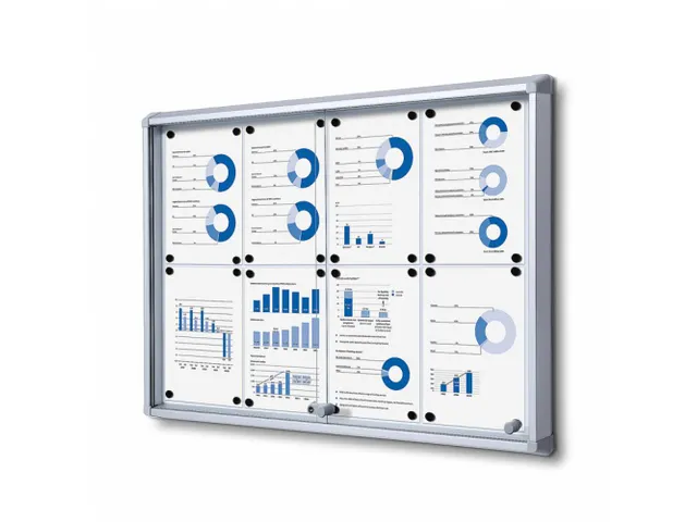 Vitrinekast Mededelingenbord Fire-proof schuifdeuren 8xA4