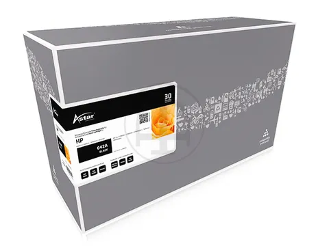 As20062 Astar Hp 642A Clj Cartridge Zwart Rebuilt 7500Pag Chip