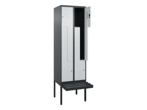 Z-garderobekast,HxBxD 2120x600x815mm,2vak,vak B 300mm,cil.-slot