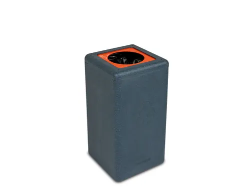 Circulaire Afvalbak BrickBin Plastic 65 Liter Grijs Oranje