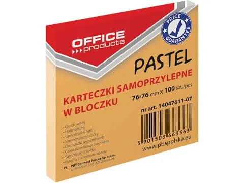 Memoblok Pastel 76x76mm 100 vel oranje