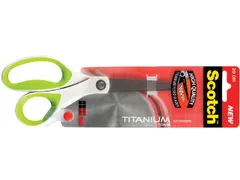 Schaar Scotch 20cm titanium met groot oog groen blister