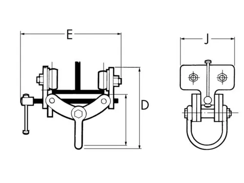 Montage Rolklem Draagvermogen 2t Bekwijdte 76-203mm Gewicht 20kg