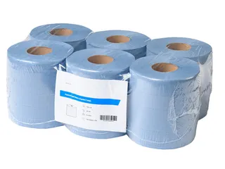 Poetsrol midi blauw recycled 2-laags 20 cm 6 x 135 meter in folie - 1