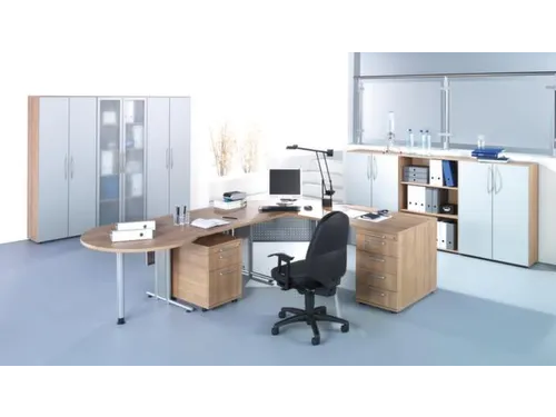 kantoorstelling,HxBxD 1880x800x330mm,4xhouten vloer,5ordnerhoogtes
