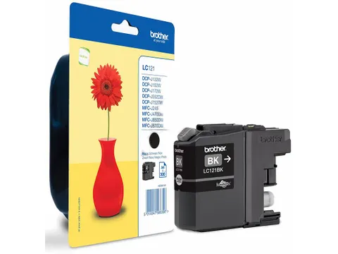 Brother LC121BK, Zwart, 1 stuk(s), 300 pagina's, Enkele verpakking
