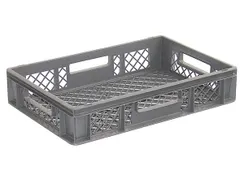 Euronorm Stapelkrat Pe 120x600x400mm 23liter Open Grijs
