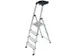 trapladder,eenzijdig,4treden,bordes m. antislip elementen,balk L 1,6m