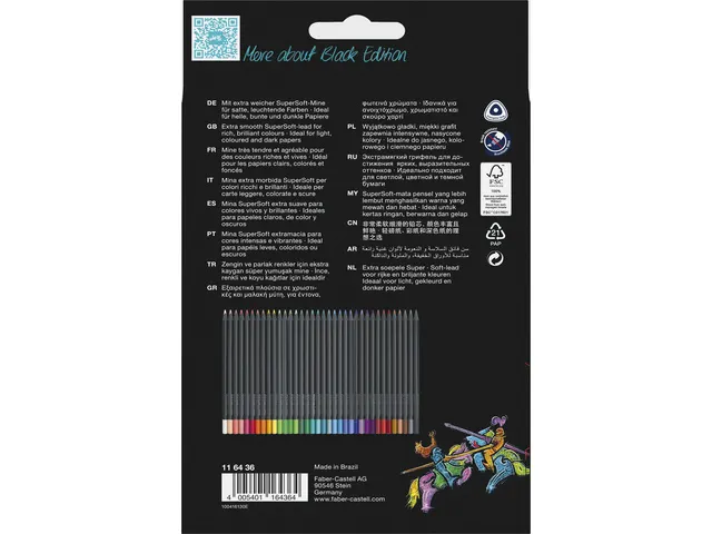 Kleurpotloden Black Edition in kartonnen etui á 36 stuks