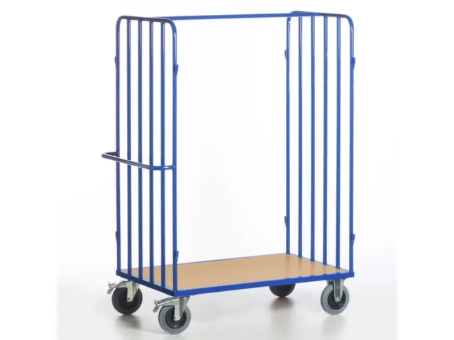 pakketwagen,draagverm. 600kg,laadvl. LxB 1000x700mm,houtetage,RAL5010