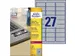 Inventaris etiketten Avery L6011-20 63.5x29.6mm Zilver 540 stuks