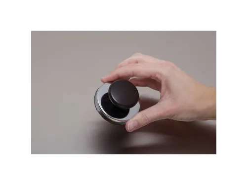 Magneet met knop MAUL Ø65mm trekkracht 12kg chroom/zwart