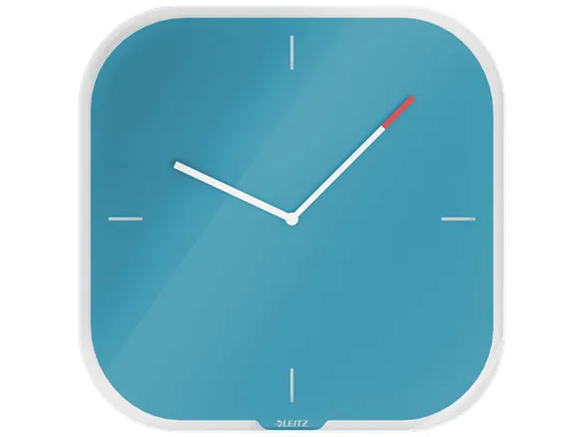 Wandklok Leitz Cosy blauw glas