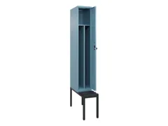 locker met bank,voor scheiding van kleding,HxBxD 2120x300x815mm,1vak