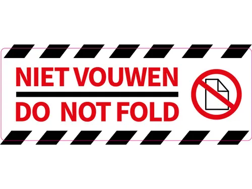 Verpakkingsetiketten 46x125mm Op Rol Do Not Fold 250 Stuks