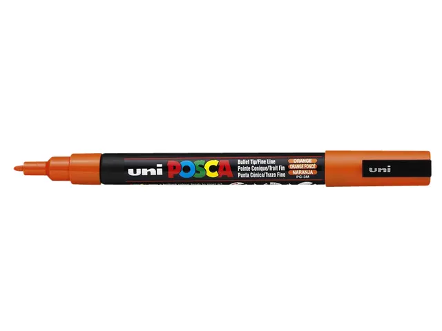 Verfstift Posca PC3M Fijne punt 0,9-1,3mm Donkeroranje