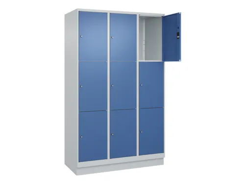 lockerkast,HxBxD 1950x1200x500mm,3x3vakken,vak B 400mm,cil.-slot