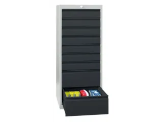 ladekast HxBxD 1000x500x600mm 8laden slot RAL7035 front RAL7016 - 2