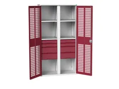 universele kast,HxBxD 2000x1050x550mm,4xStalen bodem,8lade(n)