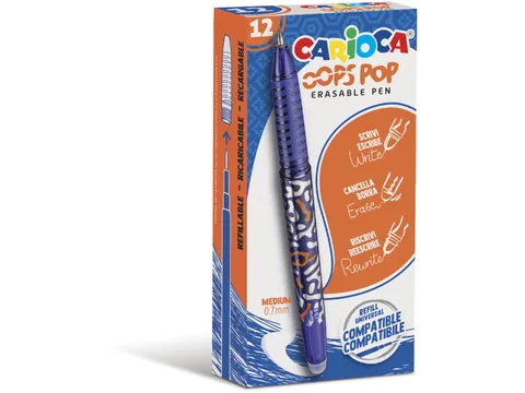 gelroller Oops Pop medium uitwisbaar 12 stuks blauw