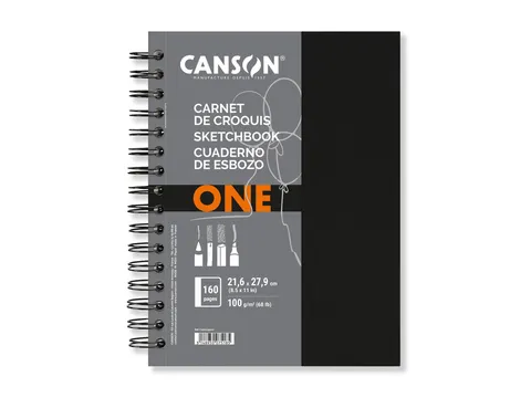 Tekenboek Canson One 21.6xx27.9cm 80 vel 100gr spiraal