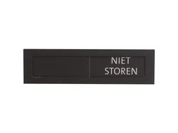 Premium Schuifbord Zwart Wit Niet Storen 150x40mm
