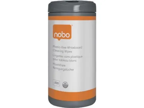 Whiteboardreinigingsdoekjes Nobo plasticvrij 100 stuks