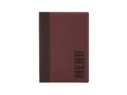 Menukaart Securit Trendy A5 2 tas wijnrood lederlook