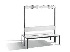 omkleedbank,HxLxD 1650x1500x760mm,HPL wit,frame staal RAL7021